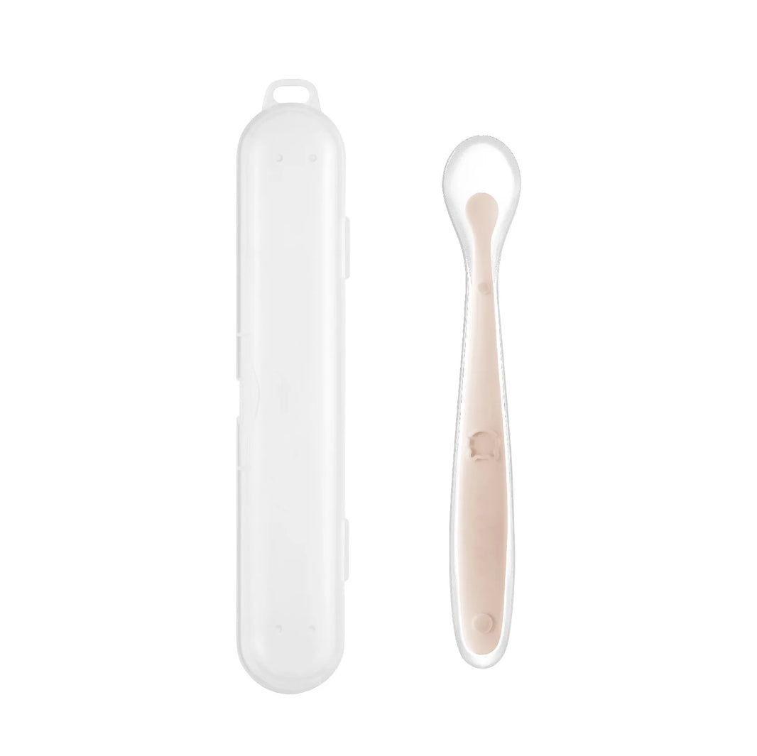 Baby Food Feeding Spoon Set – Stainless Steel Scraping & Soft Silicone Spoon for Infants and Toddlers – Includes Storage Box – BPA Free Baby Utensils for Puree, Soft Foods & Weaning