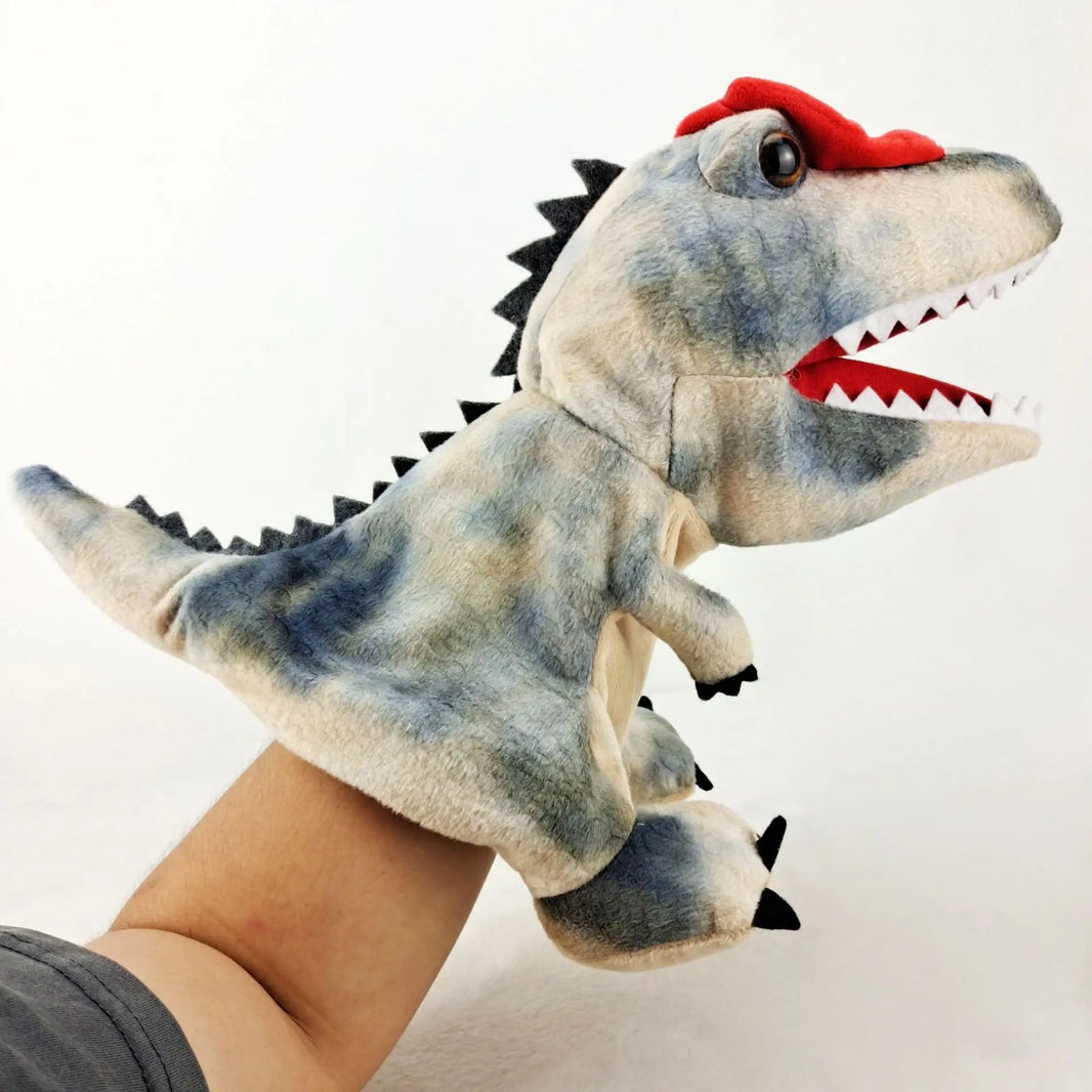 11 Style Dinosaur Plush Hand Puppets, Triceratops Tyrannosaurus Dilophosaurus Gloves