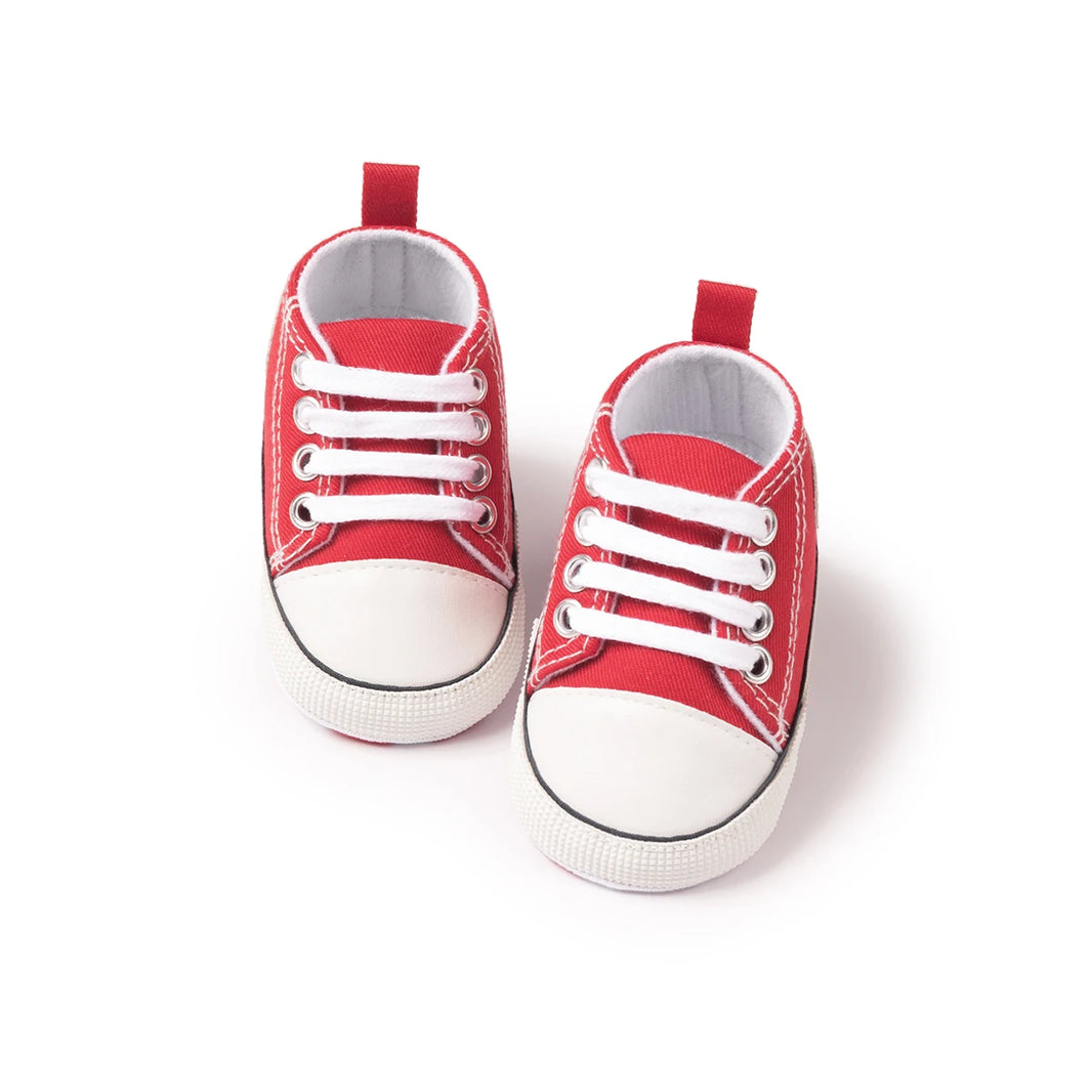KIDSUN Newborn Multi-Coloured Canvas Baby Shoes – Soft Soled Casual First Toddler Shoes for Boys & Girls