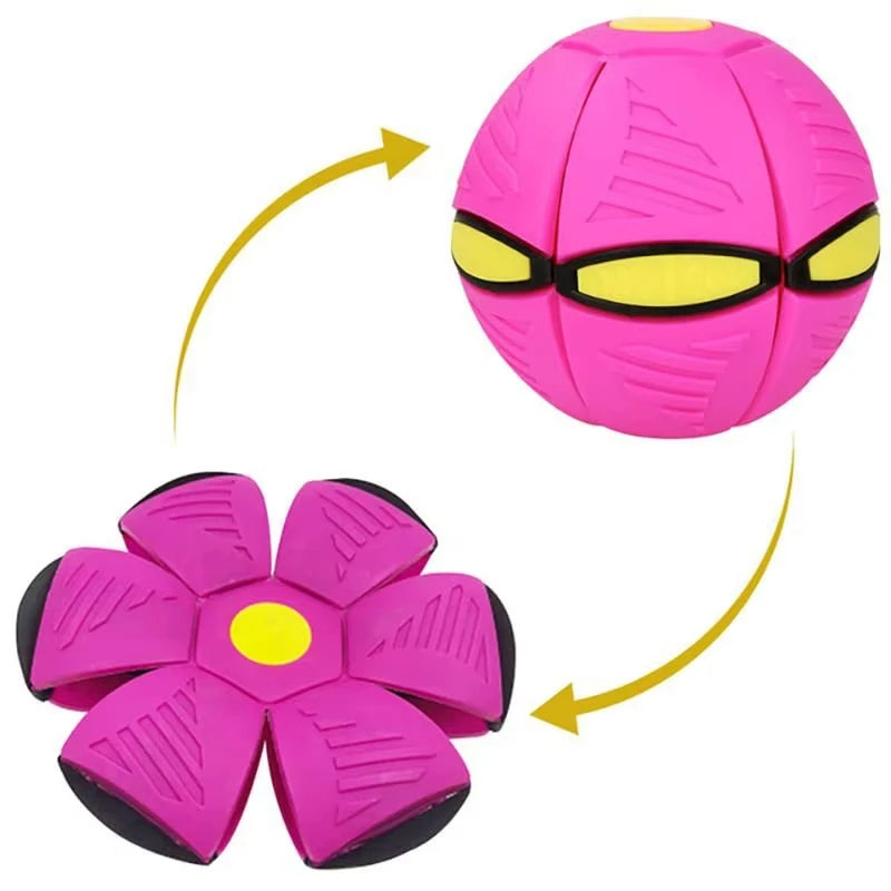 Magic Flying Saucer Stomp Ball - 24 cm (9.5 in) Bouncy Transforming Puzzle Ball for Kids & Pets, Indoor/Outdoor