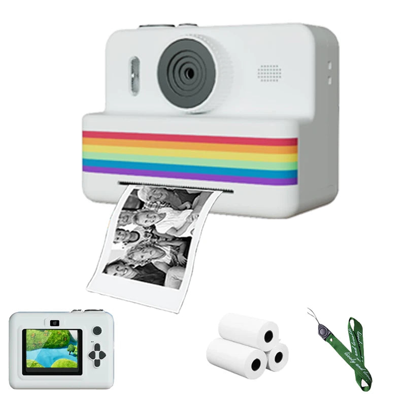 Digital Kids Camera with 2.8-Inch Screen, Portable Thermal Instant Print, HD Photo and Video Toy