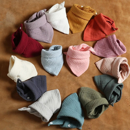 5 Pcs Baby Bandana Drool Bibs – Soft Cotton, Adjustable Snap Button, Triangle Scarf, Burp Cloth for Boys, Saliva Towel for Feeding - Kidzy Market