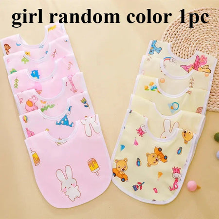 Cotton Baby Bibs | Thickened Waterproof & Absorbent Feeding Bibs | Cartoon Pattern Burp Cloths for Baby Protection - Kidzy Market