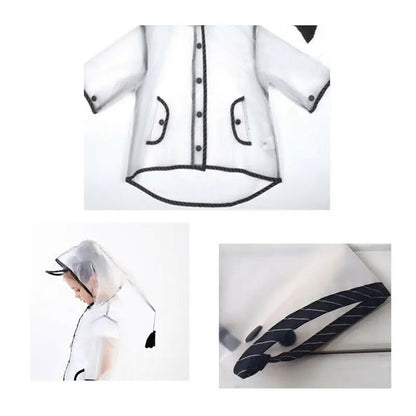 Kids Kids Waterproof Clear Rain Poncho Raincoat