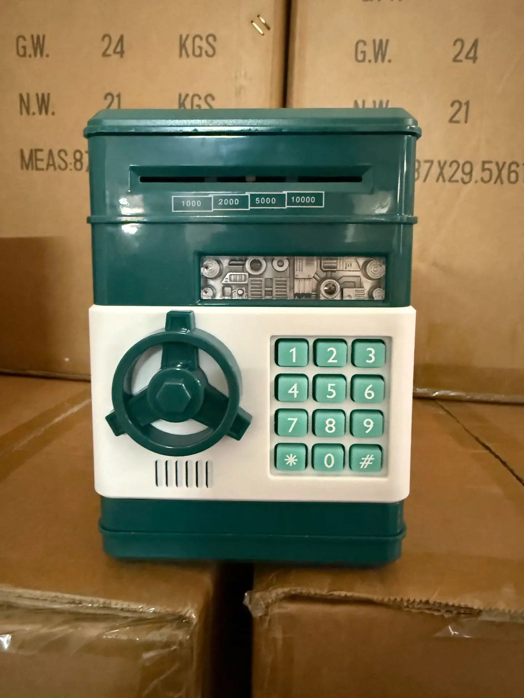 Children’s Cartoon Password ATM Bank – Safe Music Automatic Roll Money Deposit Toy for Kids
