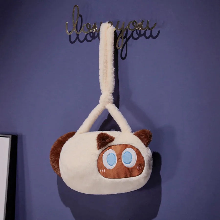 Cat Soft Plush Backpack – Kawaii Black Cat Plush Toy Crossbody and Shoulder Bag for Kids and Women