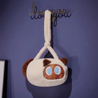 Cat Soft Plush Backpack – Kawaii Black Cat Plush Toy Crossbody and Shoulder Bag for Kids and Women