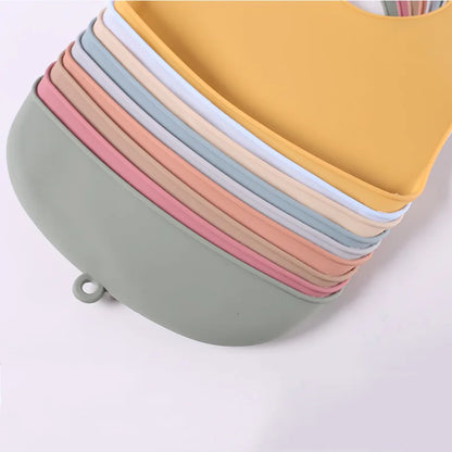1-Piece Silicone Baby Bib – Waterproof Solid Feeding Bib for Toddlers, Boys & Girls, Saliva-Proof Lunch Apron - Kidzy Market