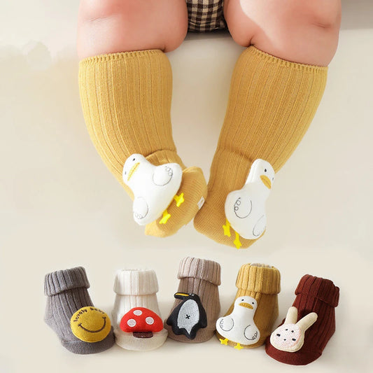 Newborn Baby Socks - Cute Animal Socks for Infants & Toddlers | Cotton Leg Warmers Knee-High Soft Long Socks for Girls & Boys