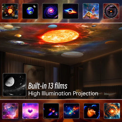 Galaxy Projector Pro 360° Rotating Starry Sky Planetarium Lamp – 12-in-1 Night Light for Kids Bedroom, Valentine's Day Gift