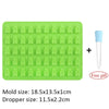 50-Grid Silicone Gummy Bear Mold with Dropper 18.5x13.5x1cm (7.3x5.3x0.4in) Cute Jelly Candy Chocolate Fondant Mold