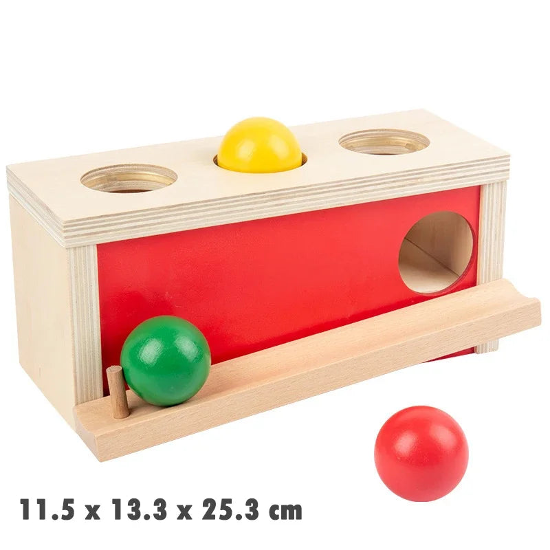 Wooden Montessori Baby Toy – Object Permanence Coin Box and Ball Drop for Sensory, Fine Motor Skills, and Early Education, Ages 1-3 Years