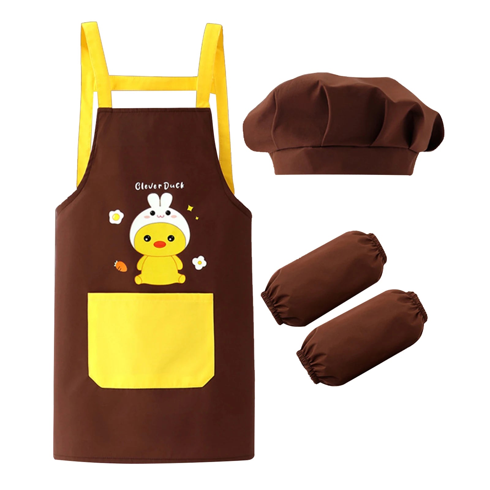 Kids Waterproof Apron Set for Cooking, Baking & Drawing | Includes Chef Hat, Arm Sleeves & Cover Bib - Perfect Cosplay & Artist Costume - Kidzy Market