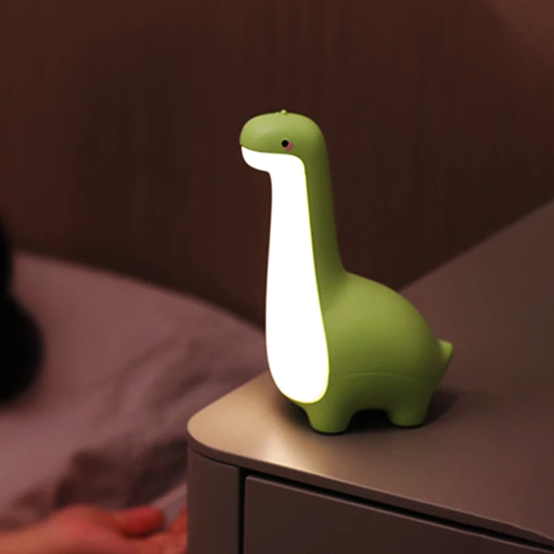 Dinosaur Night Light for Kids — Cute USB Rechargeable Touch-Dimmer Bedside Lamp with 15-Min Timer, 124 x 78 x 175 mm (4.9 x 3.1 x 6.9 in)