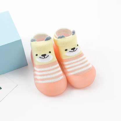 Baby Socks Shoes – Cute Cartoon Boy & Girl Infant Shoes, Soft Rubber Sole First Walker Booties for Toddlers