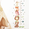3-Pack Cartoon Animal Height Ruler Wall Stickers - Waterproof Removable PVC Growth Chart for Kids Room, Nursery & Playroom