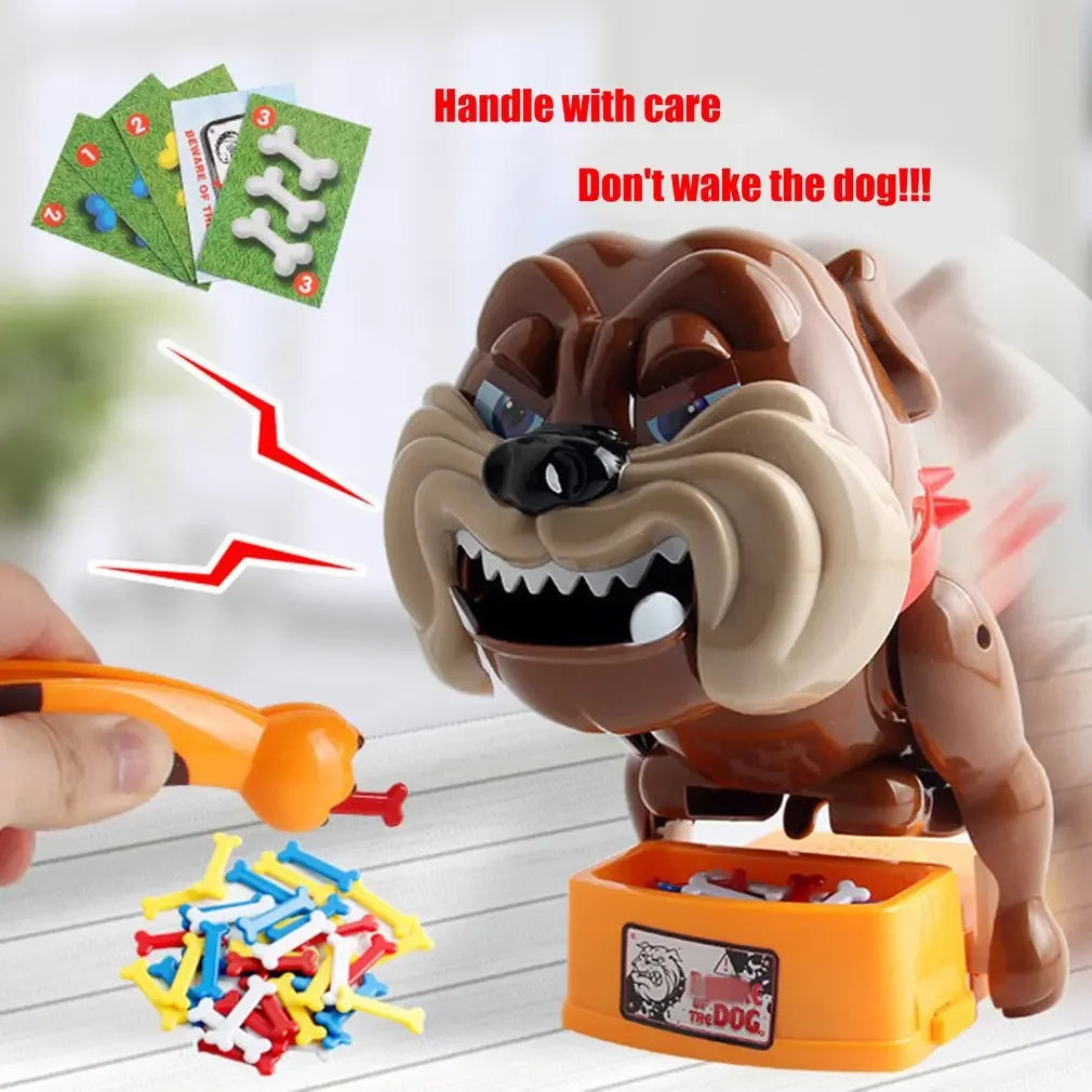Funny Tricky Toys Bad Dog Chew Bone Action Game - Biting Wake Dog, Interactive Toy for Parents, Party Family Game, Kids Xmas Gift