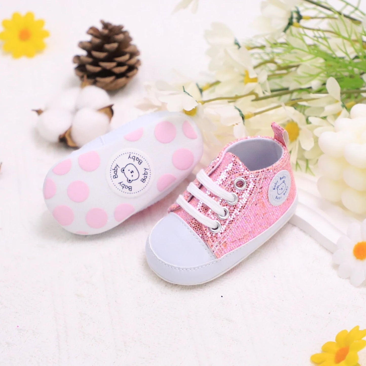 Trendy Sequin Sneakers for Baby Boys – Lightweight Non-Slip Shoes for Indoor & Outdoor Walking