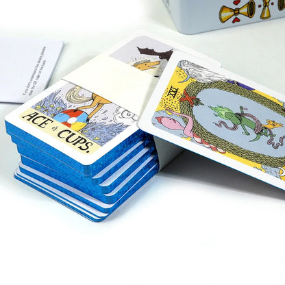 High-Quality Tin Box Tarot Cards - Light Seers Tarot and Adventure Time Tarot, Fate Divination Decks for Family Party Use