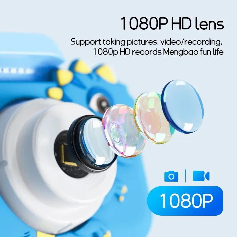 Digital Kids Mini Camera with 1080P HD, 8x Zoom, Dual Lens, Outdoor Photography Toy, Birthday Gift for Boys and Girls