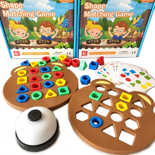 Children Matching Puzzle Toys, Colors & Geometric Shape Jigsaw, Board Games, Early Educational Interaction Toy for Kids, Battle Games