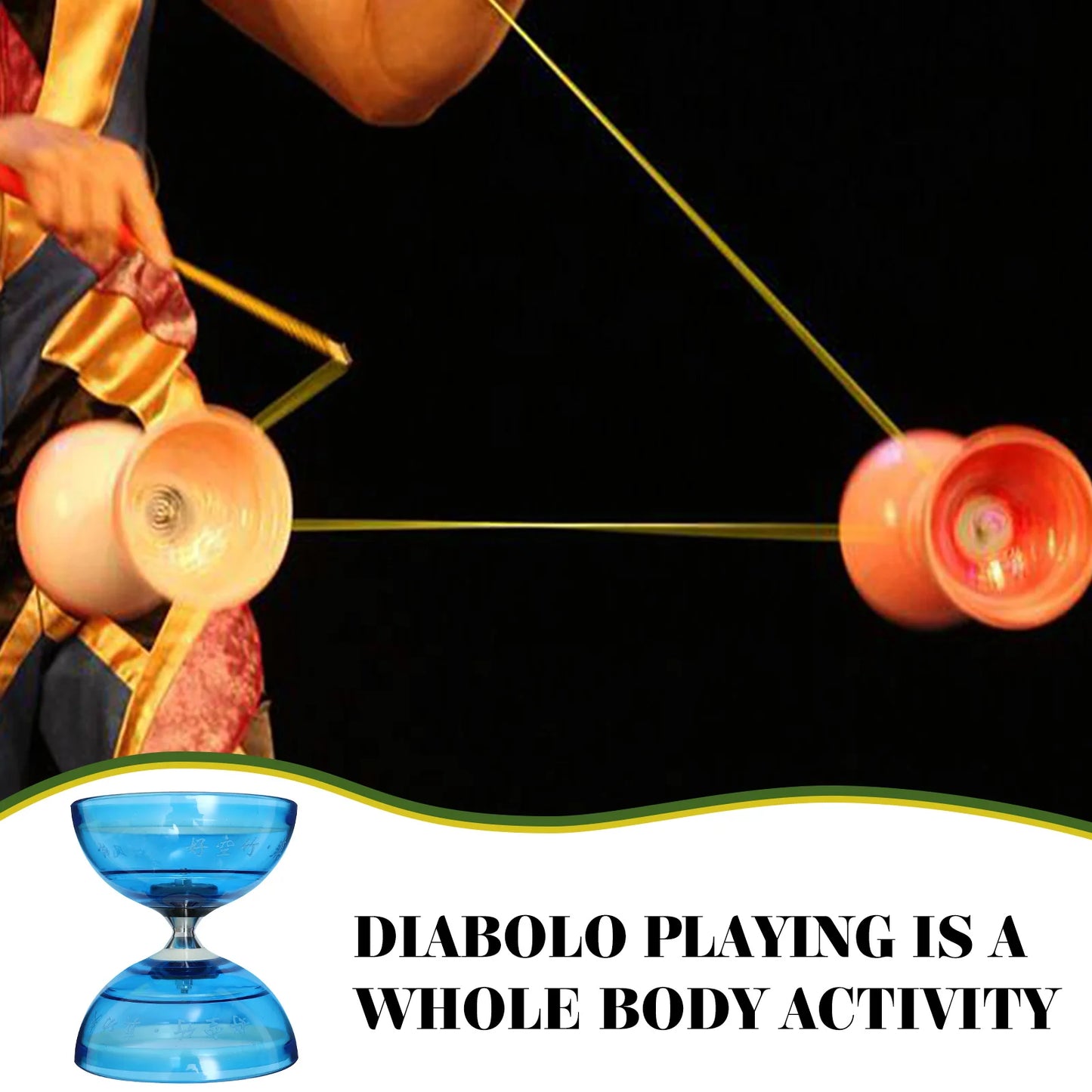 Professional Diabolo Yoyo Set - Juggling and Fitness Toy for Kids and Elderly Users, TPU Material