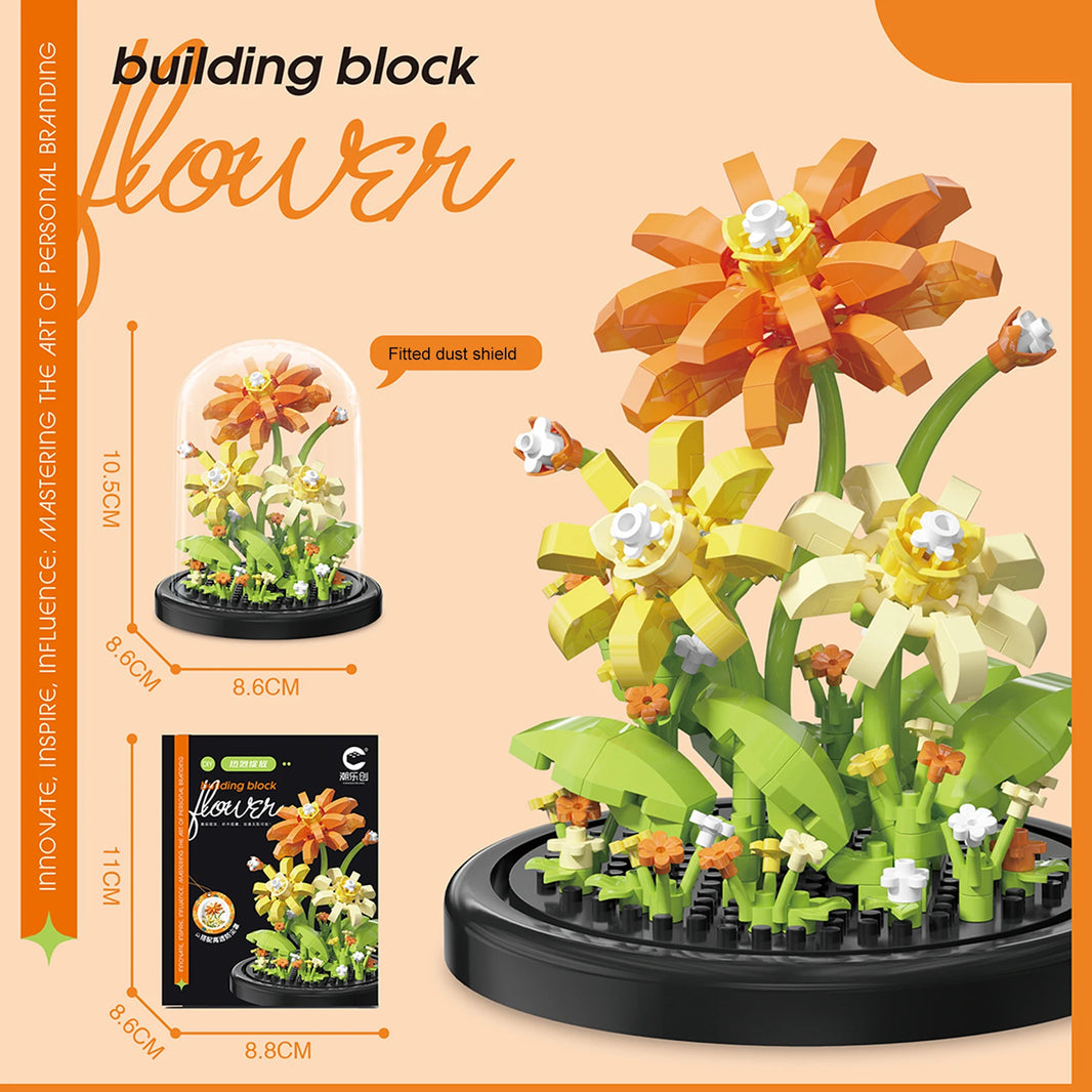 DIY Micro Flower Building Blocks – Mini Bricks Eternal Flowers Home Decoration Puzzle Toy