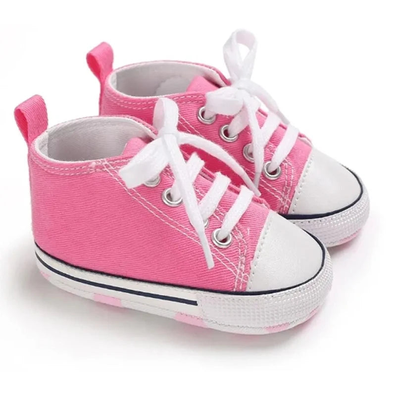New Baby Shoes Boys Girls Classic Canvas Casual Sneakers Newborn First Walker Toddler Soft Sole Non-Slip Walking Shoes