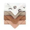 5 Pcs Baby Cotton Square Towel – Muslin Cloth, Infant Hand/Face Washcloth, Feeding Bib, Burp Cloth & Saliva Towel - Kidzy Market