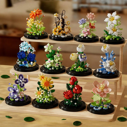 DIY Micro Flower Building Blocks – Mini Bricks Eternal Flowers Home Decoration Puzzle Toy