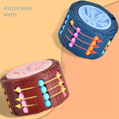 3D Cylinder Cube Toy – Magical Bean Gyro Slide Puzzle Educational Montessori Toy for Kids