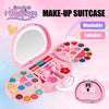 Kids Pretend Play Makeup Kit with Little Bag & Mirror – Washable Non-Toxic Cosmetic Toy Set for Girls Birthday Gift