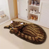Long Plush Cartoon Cat Rug - Soft Non-Slip Machine Washable Floor Mat for Bedroom & Living Room