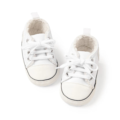 KIDSUN Newborn Multi-Coloured Canvas Baby Shoes – Soft Soled Casual First Toddler Shoes for Boys & Girls