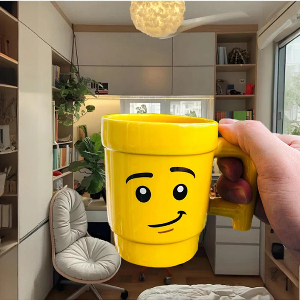 Cute Smiley Face Ceramic Mug 250 ml (8.5 fl oz) - Funny Kids Coffee & Milk Cup, Christmas Gift