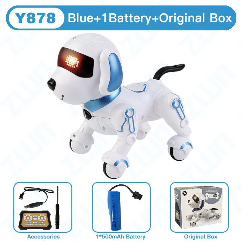 ZWN RC Robot Stunt Dog Toy with Voice Command, Programmable Touch-Sense, and Music, Electronic Robot Dog Gift for Children