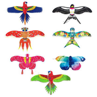 1 Set Children’s Kite Toy – Cartoon Butterfly, Swallow, Eagle Kite with Handle, Kids Flying Outdoor Toy