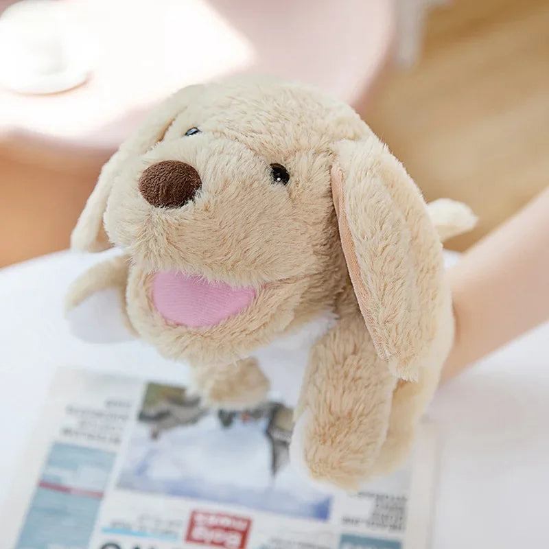 Stuffed Plush Hand and Finger Puppets, Duck Lamb Cow Dog Horse Educational Toy for Kids