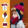 Kids Winter Dinosaur & Unicorn Style Hat, Scarf & Gloves Set – Warm Beanie Caps & Ski Suit for Boys & Girls Outdoor Riding Accessories