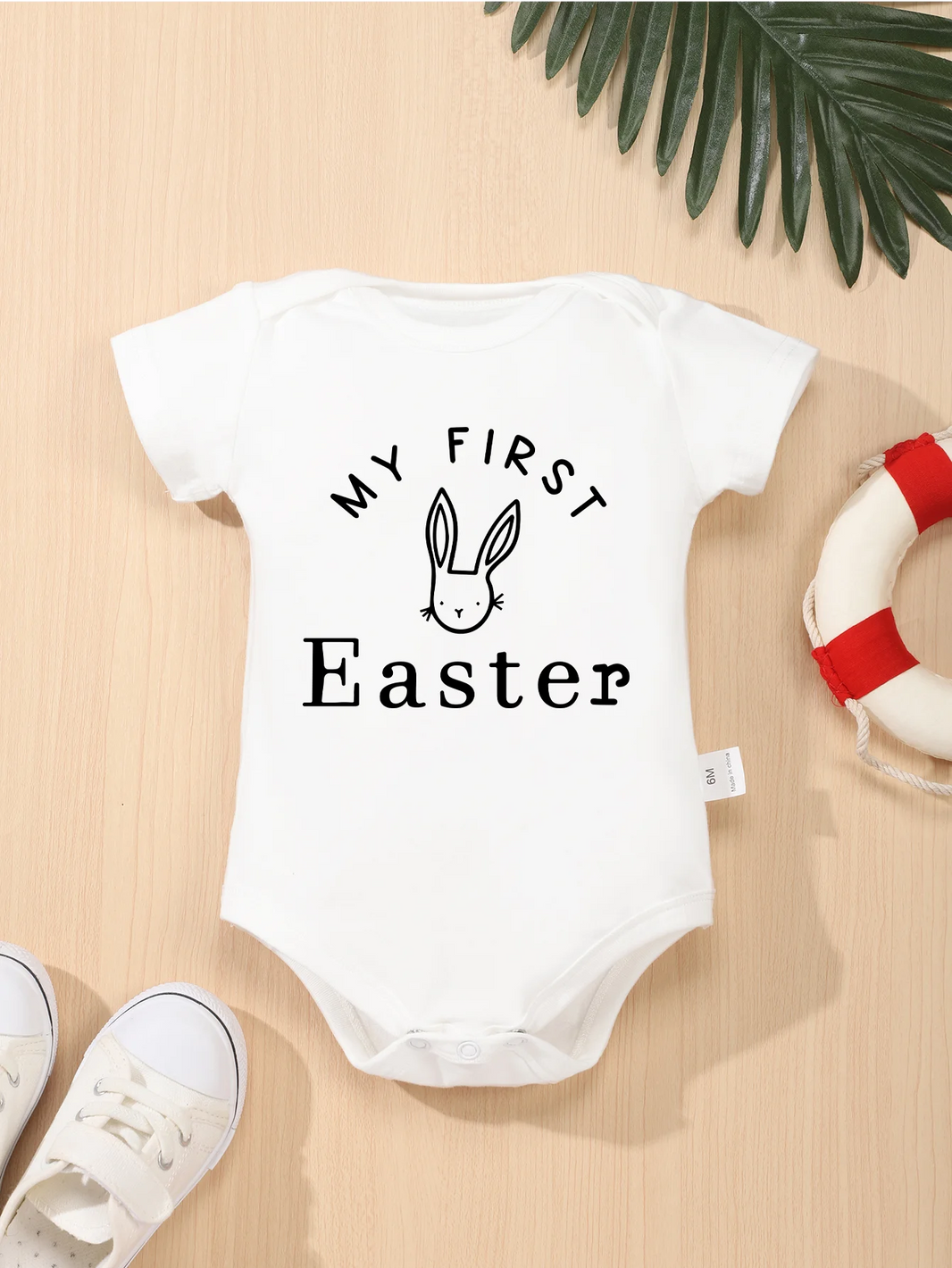Cute Rabbit Pattern Bodysuit for Infants - Newborn Easter Jumpsuit Romper for Baby Boy & Girl (0-24M) - My First Easter Outfit
