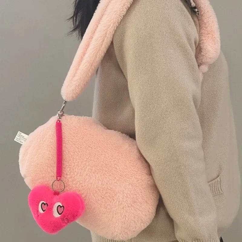 Pink Brain Plush Backpack – Human Organ Stuffed Plushie Toy and Creative Fashion Purse Gift