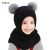 Warm Knitted Baby Hat with Two Pom Pom Balls – Full Face & Neck Cover, Windproof & Breathable Winter Beanie for Infants and Toddlers