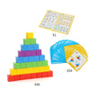 Montessori Rainbow Stacking Blocks Puzzle - 40-Piece Set with 54 Double-Sided Activity Cards | Educational Spatial Thinking & Math Toy for Kids Ages 3+