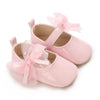 0-18M Lace Bow Mary Jane Spring Baby Shoes – PU Soft Sole Non-Slip First Walker Princess Shoes for Newborn Girls