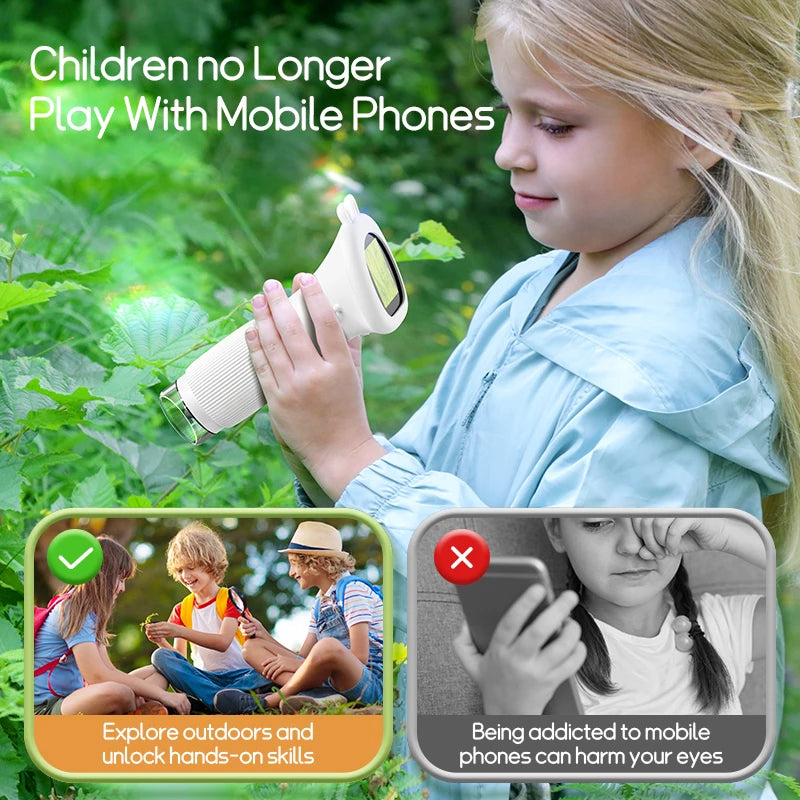 Kids Microscope 1000x Magnifier with LED, 200MP Photo and Video Function