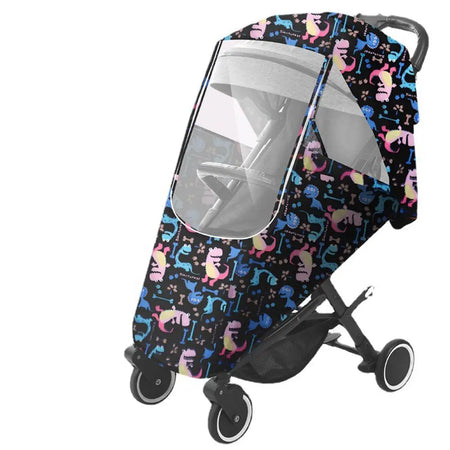Breathable Dustproof Travel Large Circle Outdoor Cartoon Buggy Protection Stroller Rain Cover Nylon Pushchair Rain Shade
