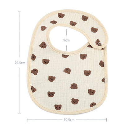 2-Piece Cotton Waterproof Baby Bib Set – Soft & Absorbent Bibs for Newborns, Ideal for Drooling & Breastfeeding (Unisex) - Kidzy Market