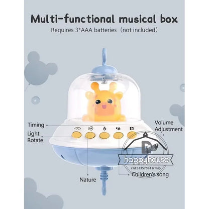 Musical Baby Crib Mobile With Lights and Music Projection Remote Control Crib Toy for Newborns