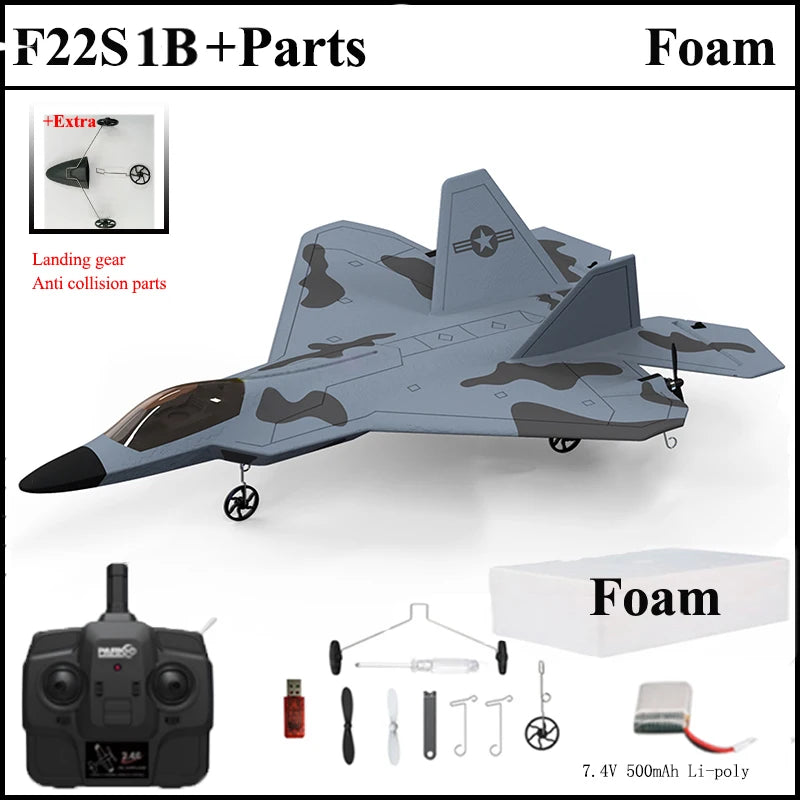 F22S 2.4G 4CH 3D6G RC Airplane Raptor Warplane WLtoys A180 LED Light Gyroscope
