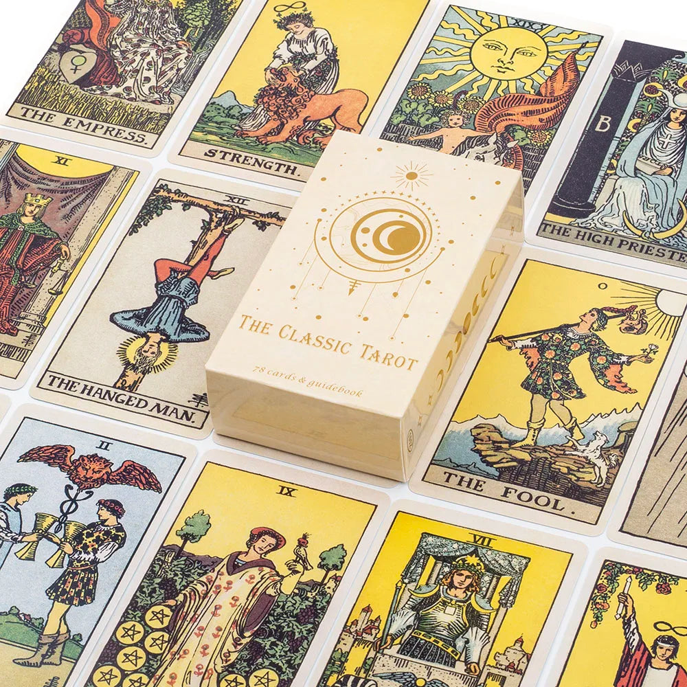The Classic Tarot Cards Deck - 78 Pieces, Easy for Beginners, Fate Fortune Telling, Party Tabletop Board Game Toy
